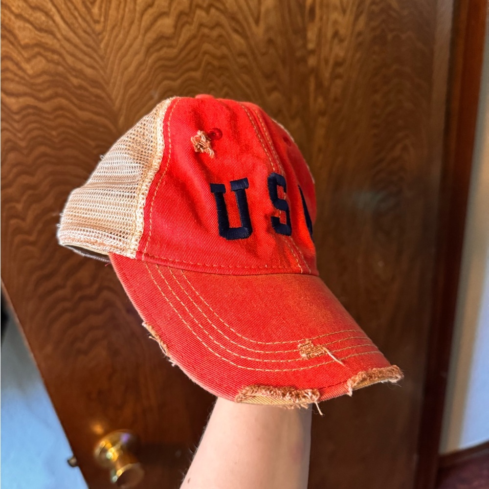 Buckle Red and Tan USA Cap